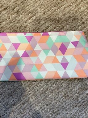 Clinique Multicolor Triangle Makeup Bag - 10” X 5”